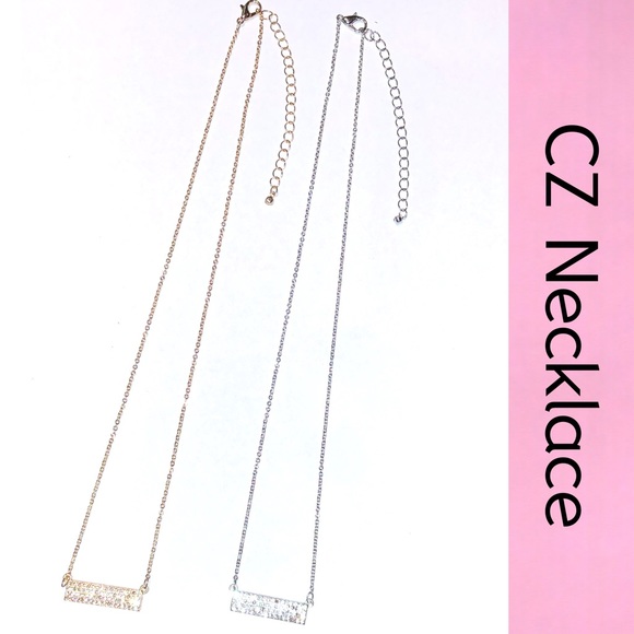 Dainty Pave’ CZ Necklace Gold - Picture 6 of 10